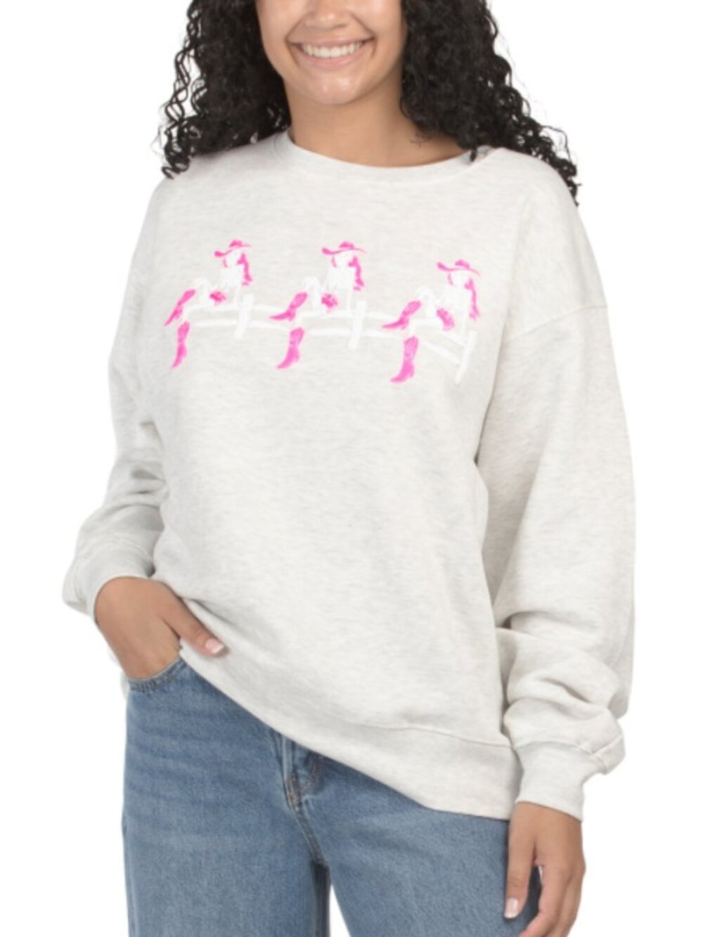 NWT Pacific & Co Cowgirl Skeleton Halloween Cotton Blend Sweatshirt